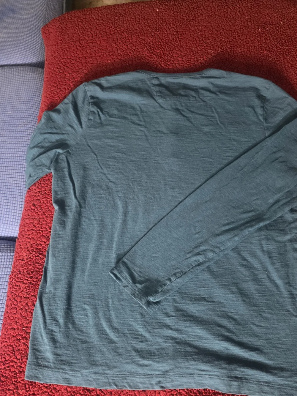 Banana Republic Men’s Slate Blue Three-Button Henley, Long Sleeve, L